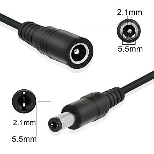 GINTOOYUN DC Power Splitter Cable 1 Female to 10 Male 5.5mm x 2.1mm, DC Splitter Adppter Surveillance Camera Cable Extension Cord for Security Camera, LED Strip Light 0.7m (1 to 10 Way) (Pack of 2) 70 cm (Pack of 2)