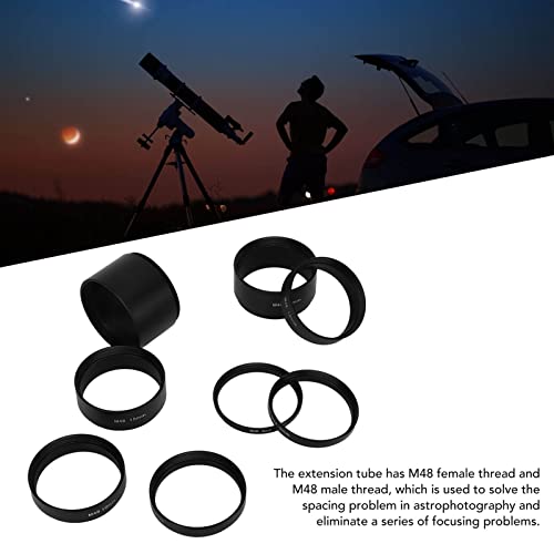 Asixxsix M48 Extension Tube Kit for Cameras and Eyepieces, Focal Length 3 5 7 10 12 15 20 30mm, M48X0.75 on Both Sides, Extending Ring for Astronomical Telescope Photography