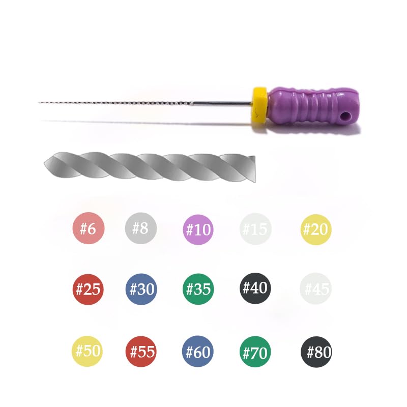 EASYTODENTA Dental Endodontic K Files Hand Use Root Canal Cleaner Files 25 mm (15#) Pack of 18 15#