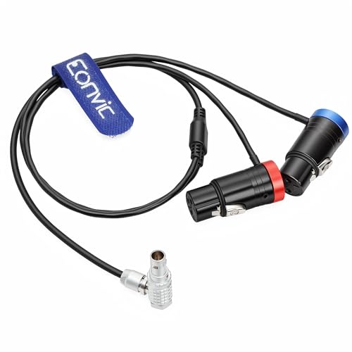 Audio Cable for ARRI Alexa 35 Mini LF Camera Right Angle 0B 6pin Male to Dual Channel Low-Profile XLR 3 Pin Female Y Splitter Cable 60cm Right Angle-Low-Profile XLR