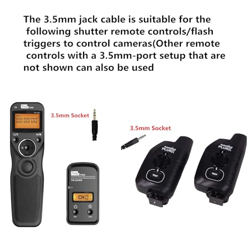 3.5MM-DC3 (MC-DC3) for Nikon Cameras Z5II/Z50II/ZR Shutter Release Cable is Suitable Connect the Timer, Camera Shutter Controller and Indoor Flash Trigger Cable (3.5mm-DC3 2pcs) 3.5mm-DC3 2pcs