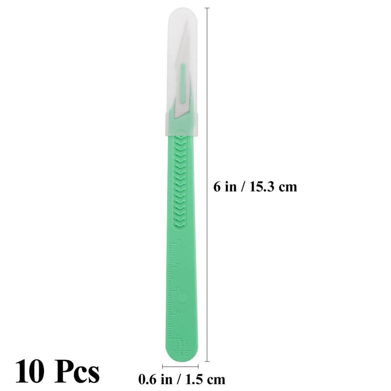UKCOCO Disposable Plastic Surgical Scalpel Knives Multifunctional Carving Knife Tools Scrapbooking Craft Disposable Scalpels with Individually Packed Pack of 10