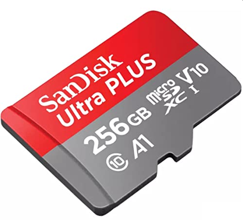 Sandisk Ultra Plus 256GB MicroSDXC UHS-I Card with Adapter 130MB/s Class 10 XC1 V10