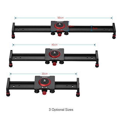 Andoer 30cm/12inch Aluminum Alloy Camera Track Slider Video Stabilizer Rail for DSLR Camera Camcorder DV Film Photography, Load up to 11Lbs