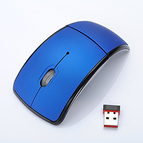Foldable Wireless Mouse 2.4GHz for The PC Computer Mouse Foldable Folding Mice USB 2.0 Receiver for PC Laptop Blue