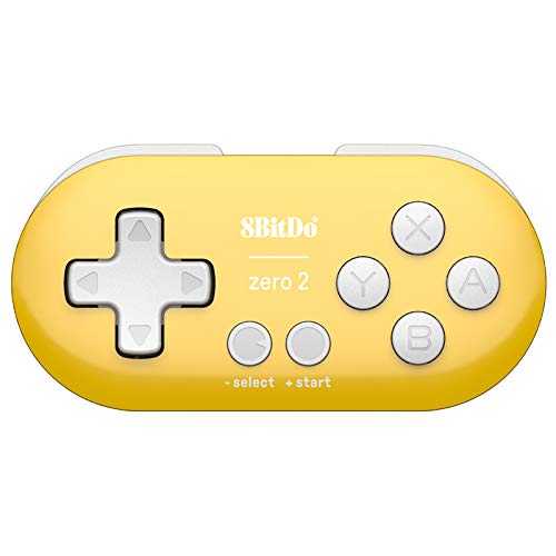 8Bitdo Zero 2 Mini Bluetooth Gamepad for Switch Windows Android MacOS Steam Raspberry Pi (Yellow) Yellow