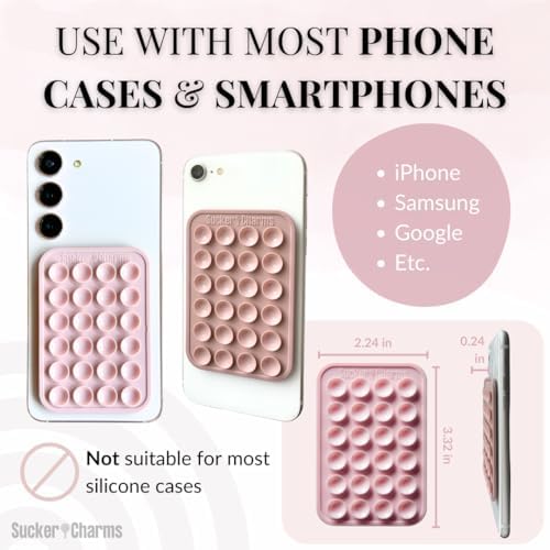 Removable and Reusable Suction Cup Phone Mount/Patent Pending (Pink-a-Licious) Pink-a-Licious