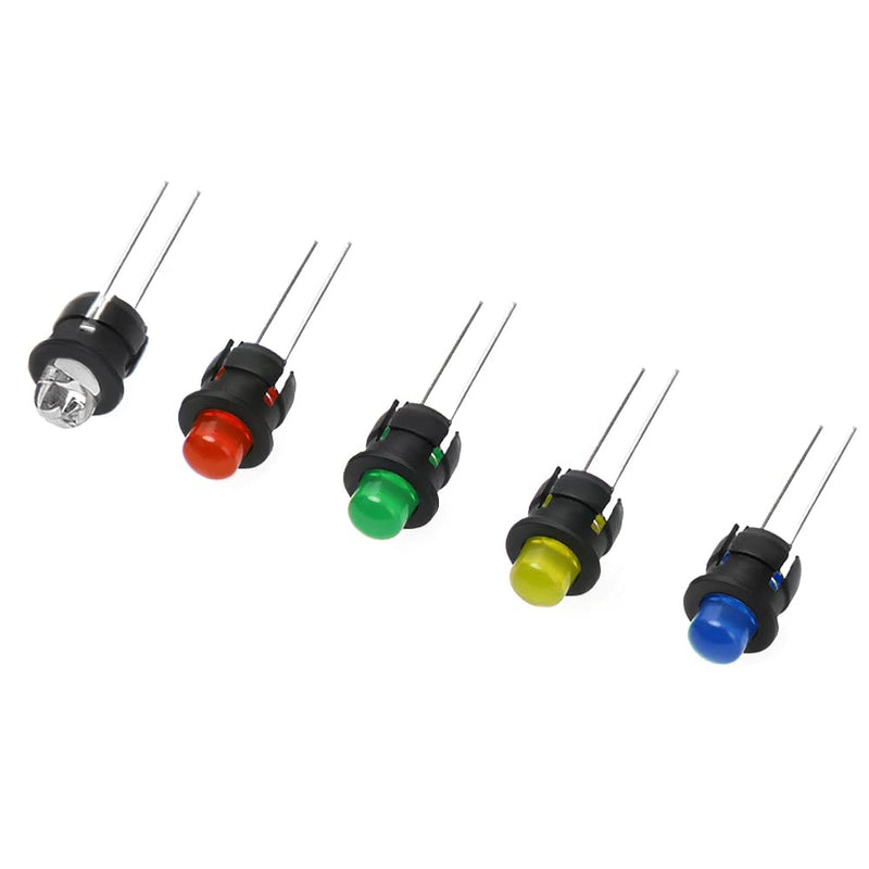 Lyeteung 150 pieces 5 mm plastic black LED diode holder, LED lamp holder, clip bezel mounting diode holder, LED socket, LED mounting clip 5mm Kunststoff - C
