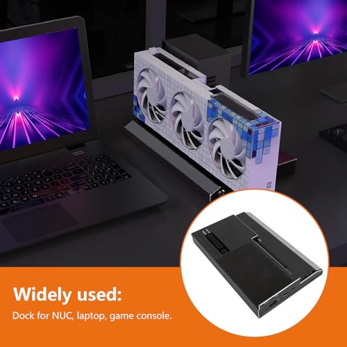 Dpofirs External Gpu Enclosure, GPU Enclosure for Thunderbolt 3 Laptops, USB4 40Gbps External GPU Dock Station, Compatible with PCIe, with TB RJ45 M.2 NVMe Interface, for Laptop Gaming