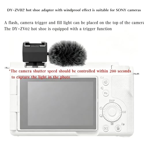 Hot Shoe Windscreen Adapter for Sony ZV Series Flash Mic LED Vlog Gear DY-ZV02 B