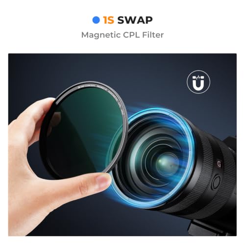 K&F CONCEPT 82mm Magnetic Polarizer Lens Filter with Cleaning Cloth