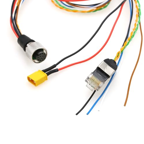 SZRMCC Livox Mid-360 Cable M12 Aviation 12Pin Female 3 in 1 Splitter RJ45 XT30 Flying Leads Data Sensor Cable for DJI Livox Mid-360 Avia Lidar (15cm) 15cm