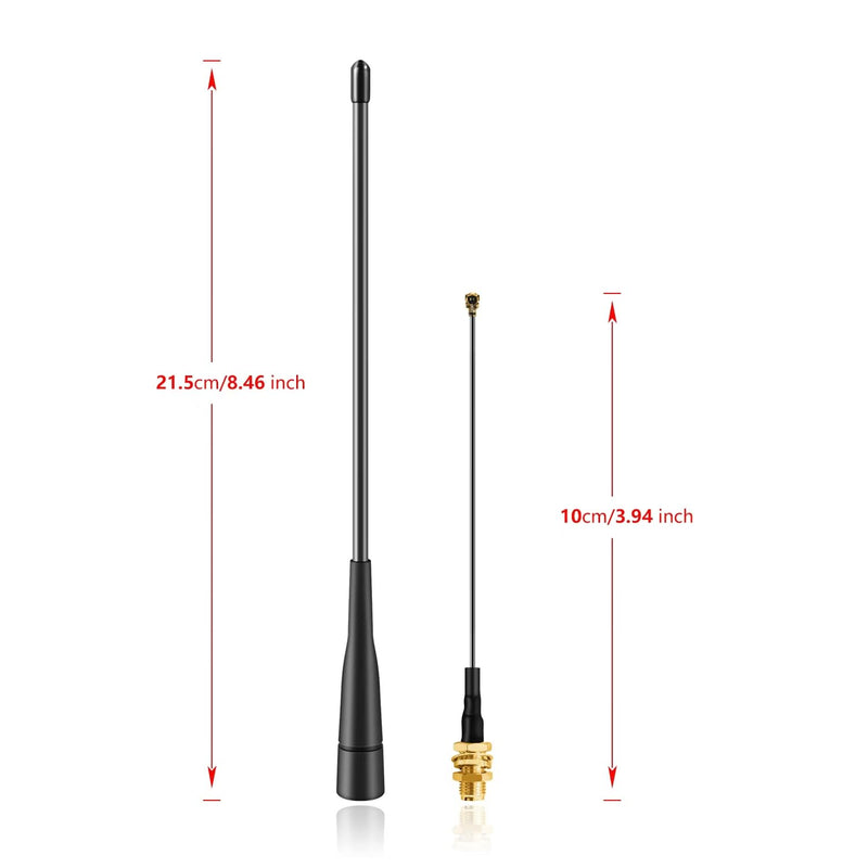 Meshtastic High Gain 915MHz LoRa Whip Antenna, 10dBi Long Range SMA Male Directional Antenna for ESP32 LoRa V3 Development Board 915MHz LoRa Module with 10cm IPEX Extension Cable (2 Sets), Slinkdsco 2 Sets Antenna with 10cm Cable