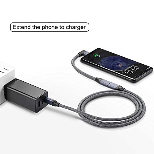 Chenyang USB C Cable,USB Type C Male to Female Extension Cable 90 Degree Angled with Sleeve for Phone Tablets Hard Drives Laptop Right Angled
