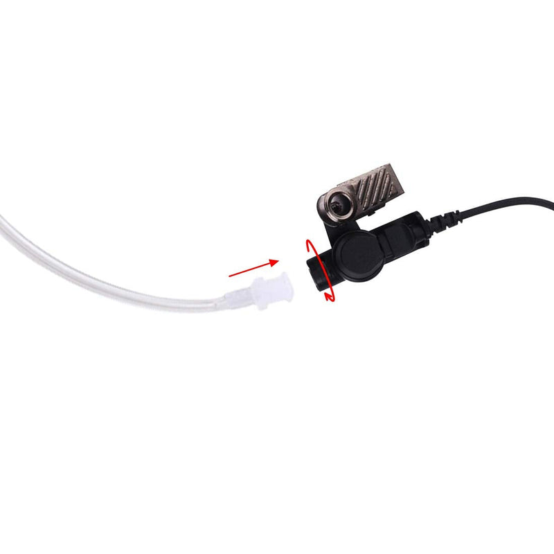 Covert Acoustic Tube Walkie Talkie Earpiece Surveillance Headset with Mic Compatible with 2 Pin Kenwood Two Way Radio 1 pack