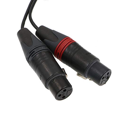 Alvin's Cables Right Angle 5 Pin Male to Two XLR 3 Pin Female Audio Input Cable for Z CAM E2 Camera
