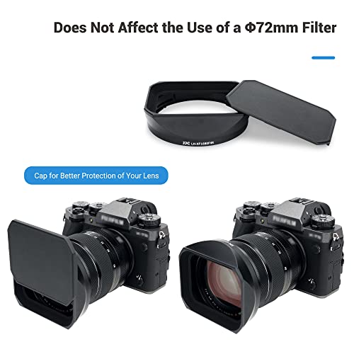 JJC Metal Square Lens Hood Shade for Fujifilm XF 16-80mm f/4 R OIS WR Lens For Fuji XF 16-80mm F4, XF 16-55mm F2.8 II Lens