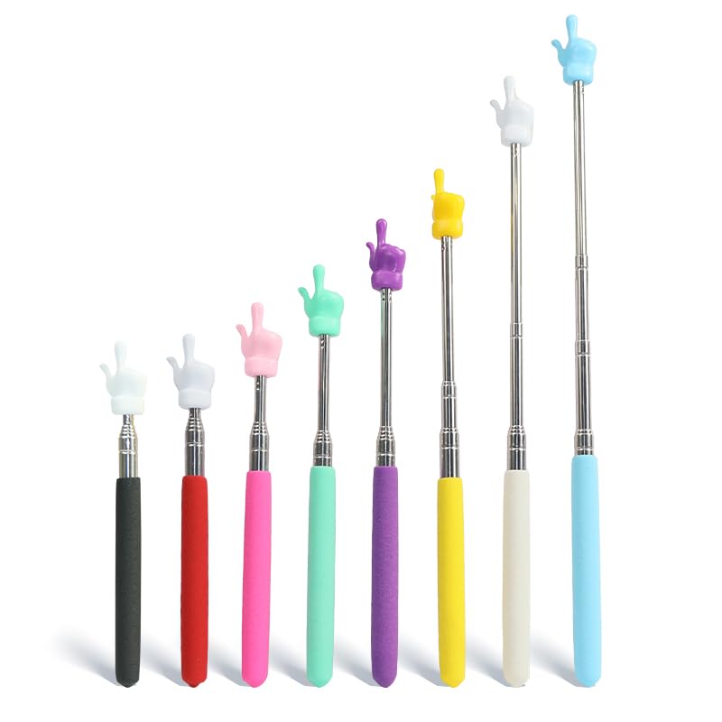 Teacher Pointer Sticks Finger,Pointer for Classroom,Telescoping Hand Pointer, Retractable Classroom Pointer Fingers for Elementary School Kindergarten Teacher,Classroom Supplies (1 PCS, Pink) 1 PCS