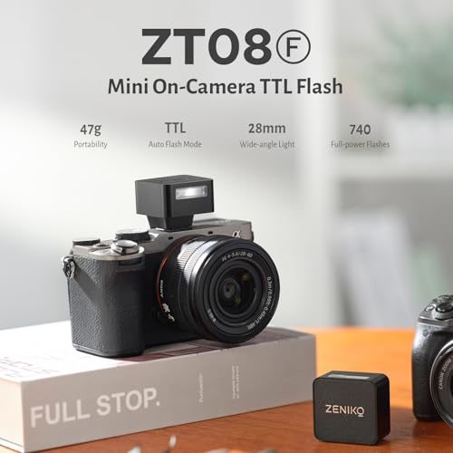 ZENIKO ZT08 F TTL Mini Flash,740 Full Power On-Camera Flash for Fujifilm ZT08-F for Fujifilm (Black)