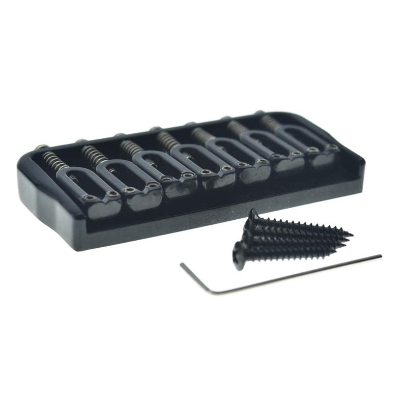 [AUSTRALIA] - KAISH Black 7 String Guitar Fixed Bridge Electric Guitar Hardtail Bridge for Strat/Tele Guitars 7 String Model 