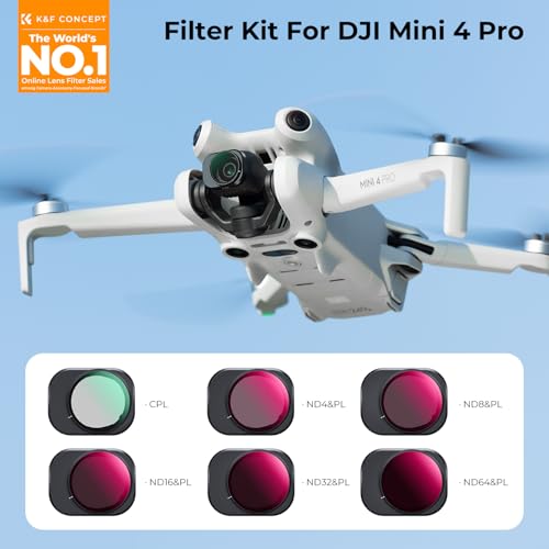 K&F CONCEPT Mini 4 Pro Filter, CPL ND4/PL ND8/PL ND16/PL ND32/PL ND64/PL 6Pack-ND&PL/CPL