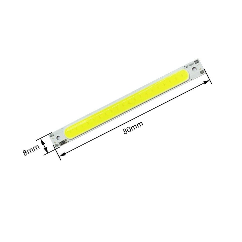LED COB Light Board, Pack of 5 DC 5 V 3 W Long Strip LED Chip Light Board White Light 600 mA 400 lm 6500 K for USB Touch Dimmer