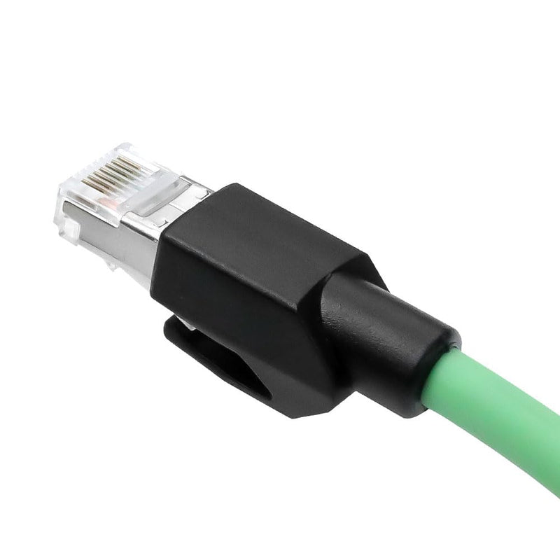 Alvin's Cables M12 D-Code 4 Pin Male to RJ45 Ethernet Cable High-Flex for Industrial Camera Sensor, Automation Application 16.4ft/5m Green Straight 4 Pin