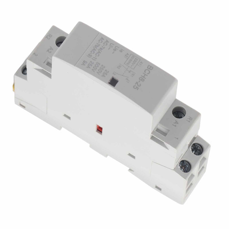 AC Contactor 25A - Household Contactor 220V/230V, DIN Rail Mounting, 2P 1NO 1NC, Suitable for 50Hz/60Hz Networks 25A 220V230V 1NO1NC