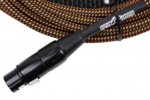 Pig Hog PHM20ORG Black/Orange Woven High Performance XLR Microphone Cable, 20 Feet 20 ft.