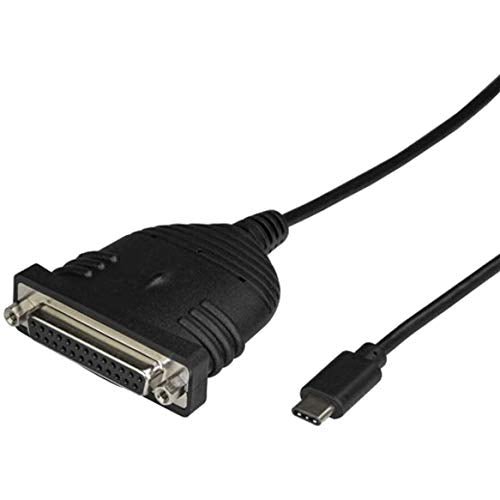 StarTech.com USB C to Parallel Printer Cable - DB25 Female Port for IEEE1284 Printers - Bus Powered - Printer Cable Adapter - USB to DB25 (ICUSBCPLLD25) USB-C to Parallel (DB25) 6ft