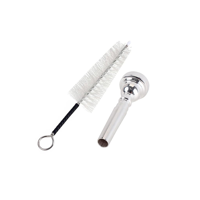 Trumpet Mouthpiece 5C Silver Metal Bb Trumpeta Mouthpiece with brush for Yamaha or Bach Trumpet (silver-5C) silver-5C