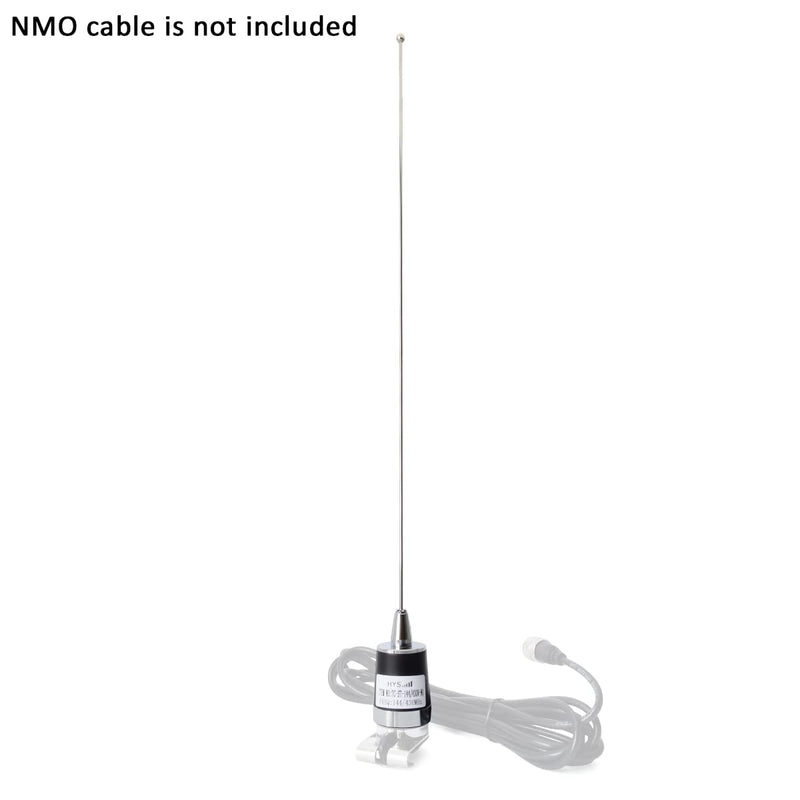 HYS Dual Band NMO Antenna, 21Inches 2.15dBi 144/430MHz 100Watt Whip for Yaesu Motorola ICOM Kenwood Mobile Radios Transceiver silver