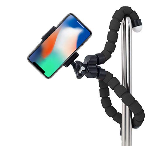 Acuvar 6.5” inch Flexible Tripod with Universal Mount for All Smartphones, iPhone, Samsung & Digital Cameras & an eCostConnection Microfiber Cloth Tripod + Smartphone Mount