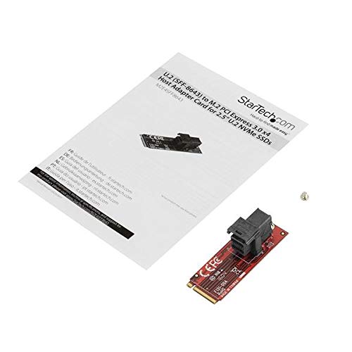 StarTech.com U.2 to M.2 Adapter - for 1 x U.2 PCIe NVMe SSD - M.2 PCIe x4 Host Interface - U.2 SSD - M.2 PCIe Adapter - U.2 Drive (M2E4SFF8643)