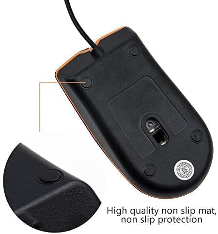 Wired Mouse, USB Wired Computer Mouse for Right or Left Hand, Ergonomic Computer Mouse with Durable Clicks for PC, Computer, Laptop, Desktop, Chromebook, Notebook, Mac (Black)