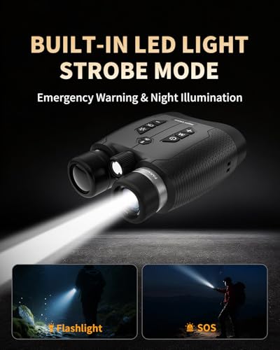 Night Vision Binoculars for Adults, 4K Night Vision Goggles with 3" HD Screen, 8X Digital Zoom, Rechargeable Device with 32GB Card for Camping & Outdoor Exploration 32GB 3000mAh
