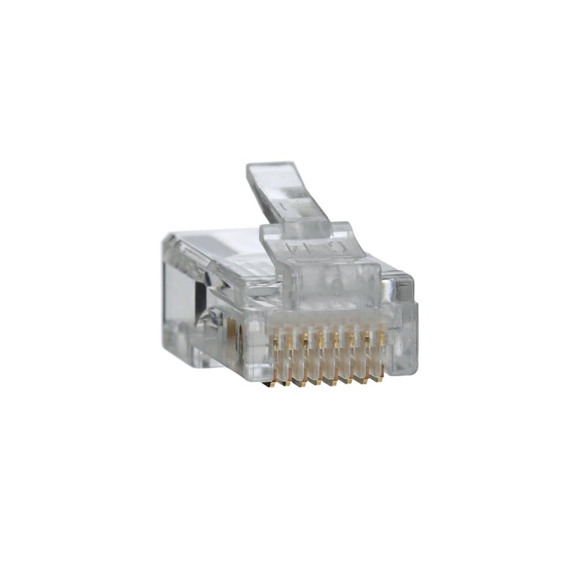 Klein Tools VDV826-611 RJ45 Connectors, Cat5e Modular Data Plugs with 3-pronged Contact for Solid or Stranded Conductors, 100-Pack