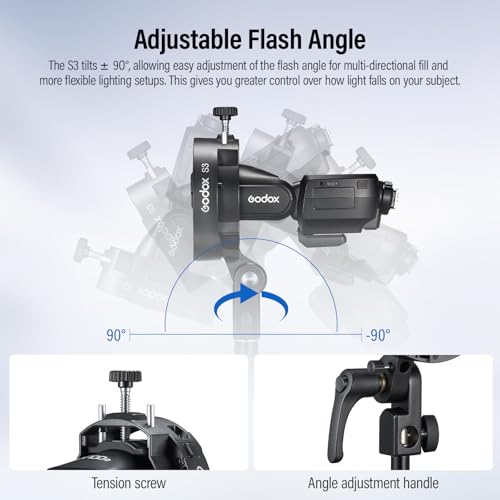 Godox S3 Speedlite Bracket Bowens Mount S-Type Holder (S2 Upgraded 2026)