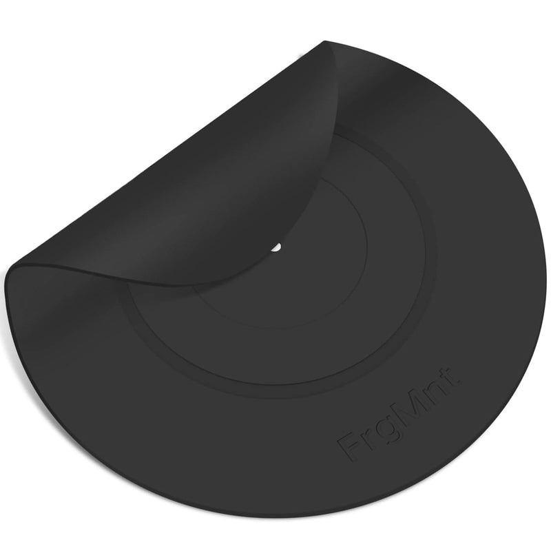 FrgMnt Turntable Platter Mat Black 12-inch Turntable Rubber Mat Silicone Design for Universal to All LP Vinyl Record Players (Black)