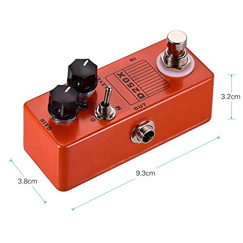 MOSKYAudio Mini Overdrive Preamp Pedal with True Bypass Switch (D250X)