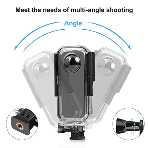 PULUZ 30m/98ft Dive Case for Insta360 X3 Underwater Waterproof Housing Cover Protective PC Shell Photography Housings with Bracket Insta 360 X3 Camera Accessories