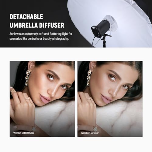NEEWER 41"/104cm Parabolic Reflective Umbrella Photography with White Inner, Soft Lighting with Diffuser Cover, Bag, Quick Fold for Camera Photo Studio Video Light Shooting Monolight Flash, NS1U 41"