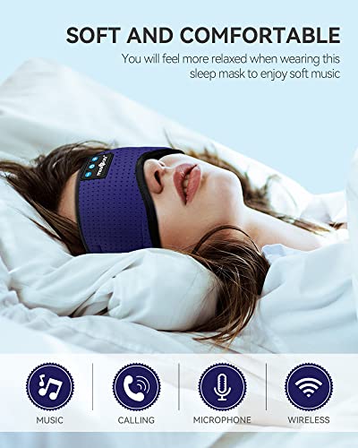 MUSICOZY Sleep Headphones Breathable Bluetooth 5.4 Headband 3D Sleeping Headphones, Wireless Eye Mask Sleep Earbuds for Side Sleeper Women Office Air Travel Cool Tech Gadgets Unique Gifts of 2 Packs