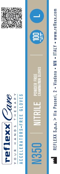 Reflexx N350/S Nitrile disposable glove, accelerator free., l