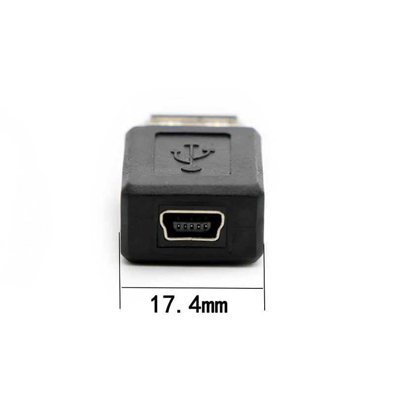 3 Pack USB 2.0 A Female to USB B Mini 5 Pin Female Adapter Converter