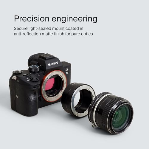 Urth Lens Mount Adapter (Manual): Compatible with Nikon F Lens to Sony E Camera Body