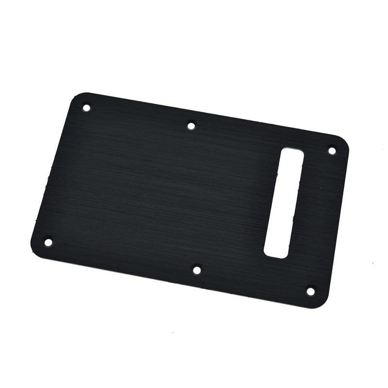KAISH 6-Hole Metal Aluminum Anodized Modern Style ST/Strat Back Plate Tremolo Trem Cavity Cover for USA/Mexico Stratocaster/Strat Black