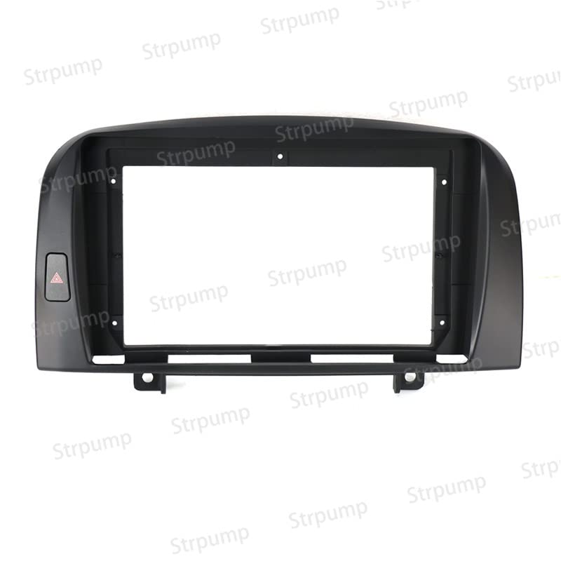 9'' Car Radio Stereo Dash Frame Fascia Bezel Panel w/Power Harness Cable Compatible for Hyundai Sonata NF 2004 05 06 07 08 Install Mount Kit