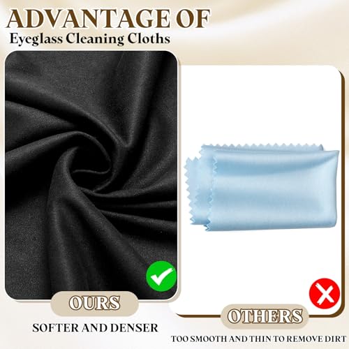 PATIKIL 6Pcs Soft Eyeglass Cloths, 15.8 x 15.8 Electronics Microfiber Cleaning Cloths Eyeglass Cleaning Fabric for Lens Wipes Glasses Cleaner Jewelry LCD Screens Cameras, Black