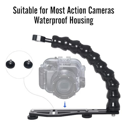 Nitescuba AS062 Underwater Camera Tray Diving Handle Bracket Grip for Gopro Hero 12/11/10/9/8, TG-5/TG-6, PT-059, RX100 V Underwater Camera Housings